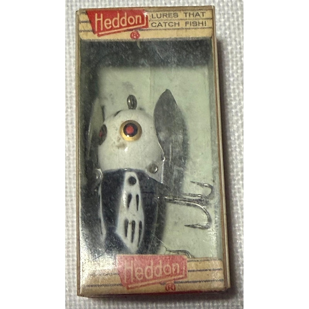 VTG Heddon Tiny Crazy Crawler 320 BWH Fishing Lure with Original Box Black White